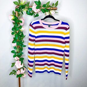 3/$30 Halogen Striped Cotton Blend Sweater